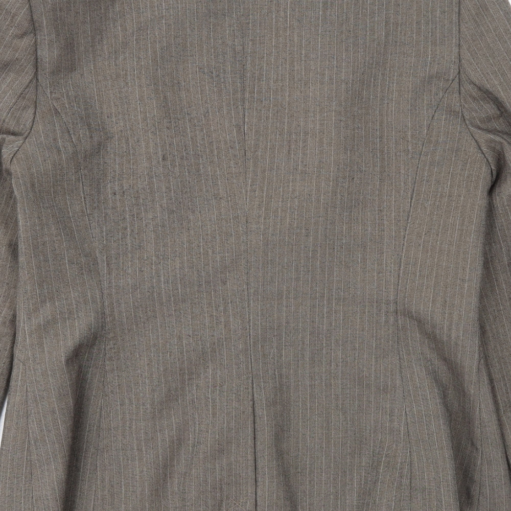 NEXT Womens Brown Striped Jacket Suit Jacket Size 12