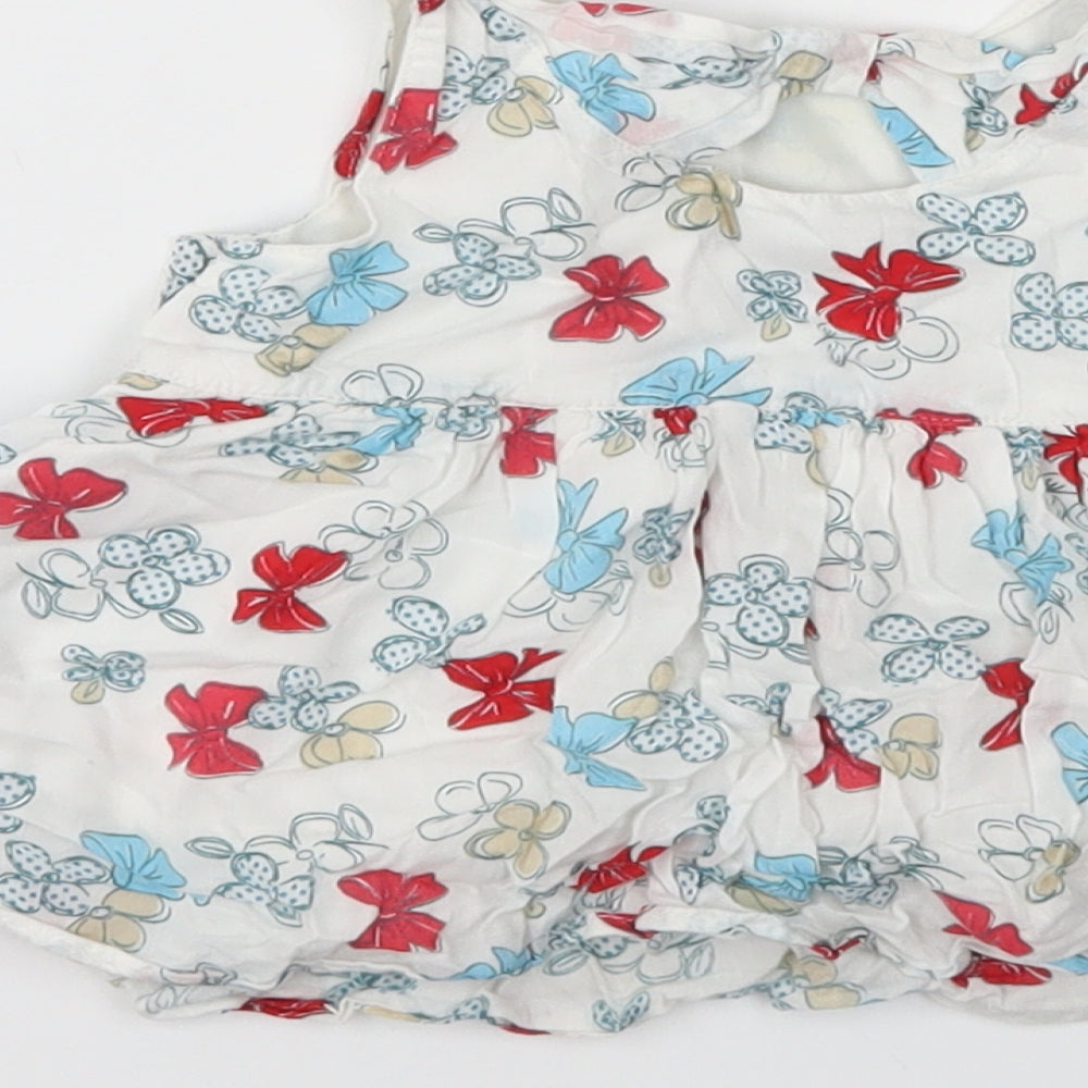 Marks and Spencer Girls White Geometric Fit & Flare Size 12-18 Months