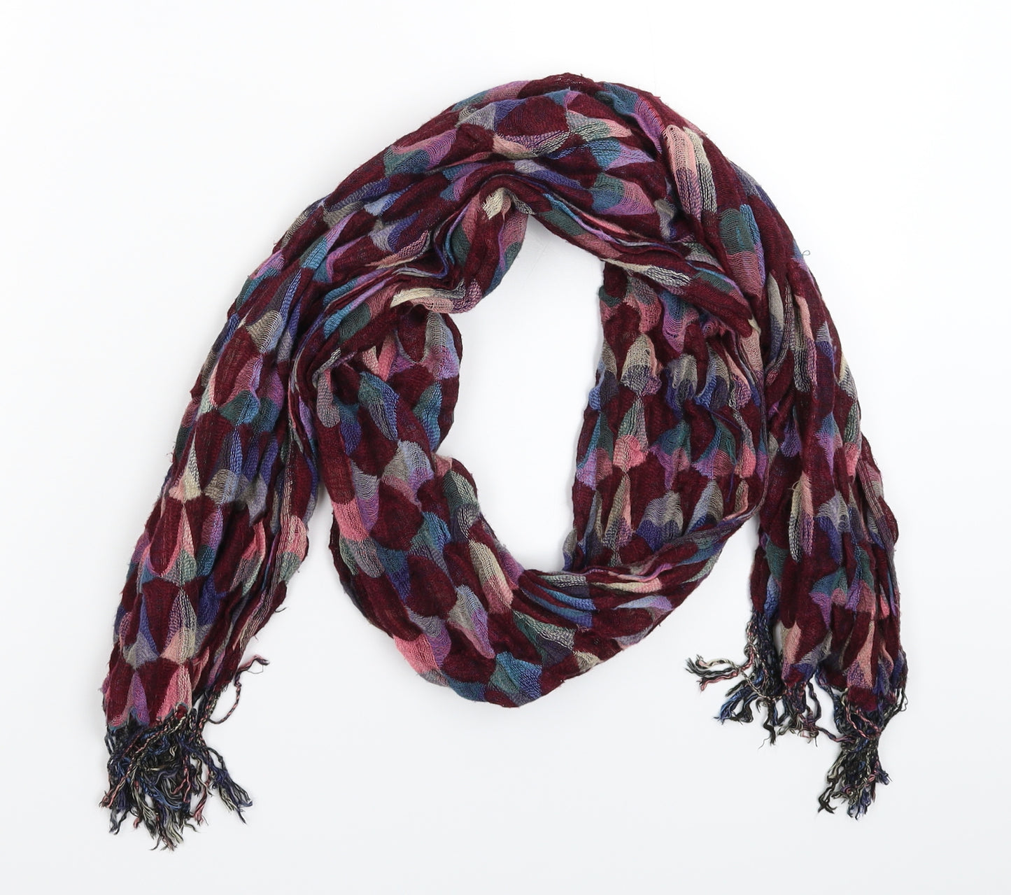 Preworn Womens Multicoloured Geometric Knit Scarf