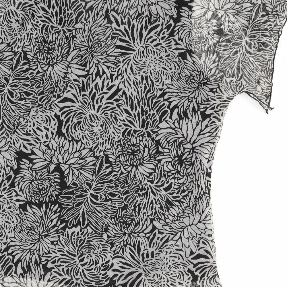 Joella Di Marco Womens Grey Floral Basic Blouse Size 12