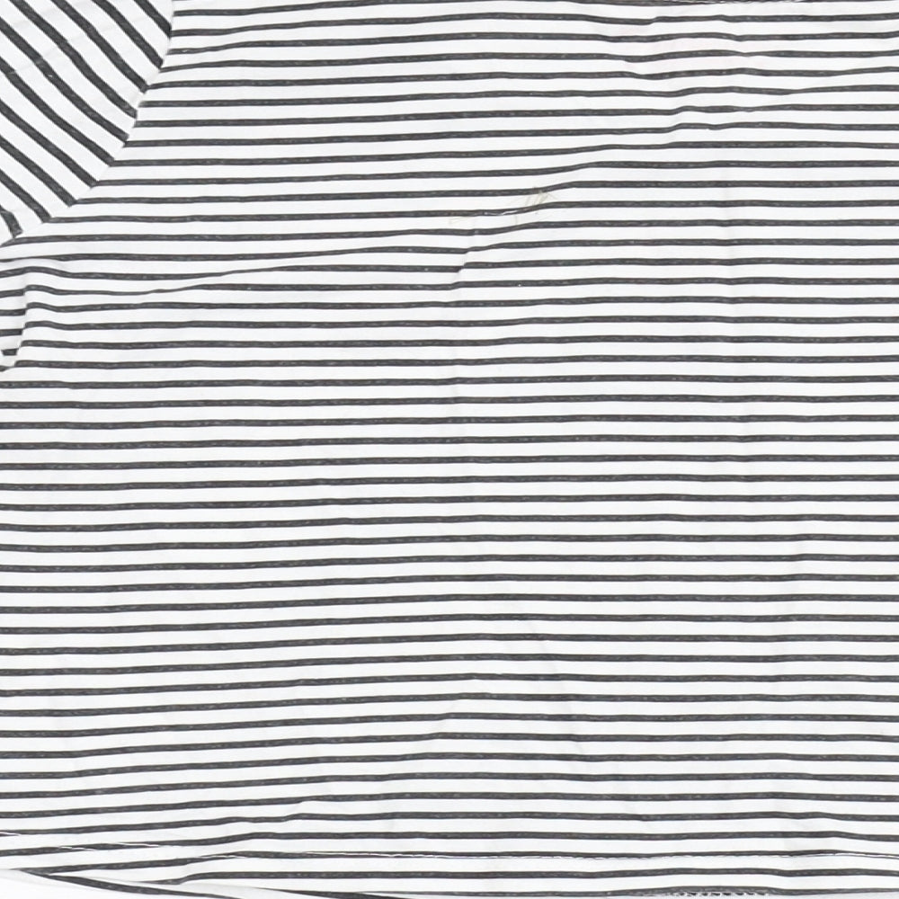 Primark Girls Multicoloured Striped Flannel Ringer T-Shirt Size 3-4 Years