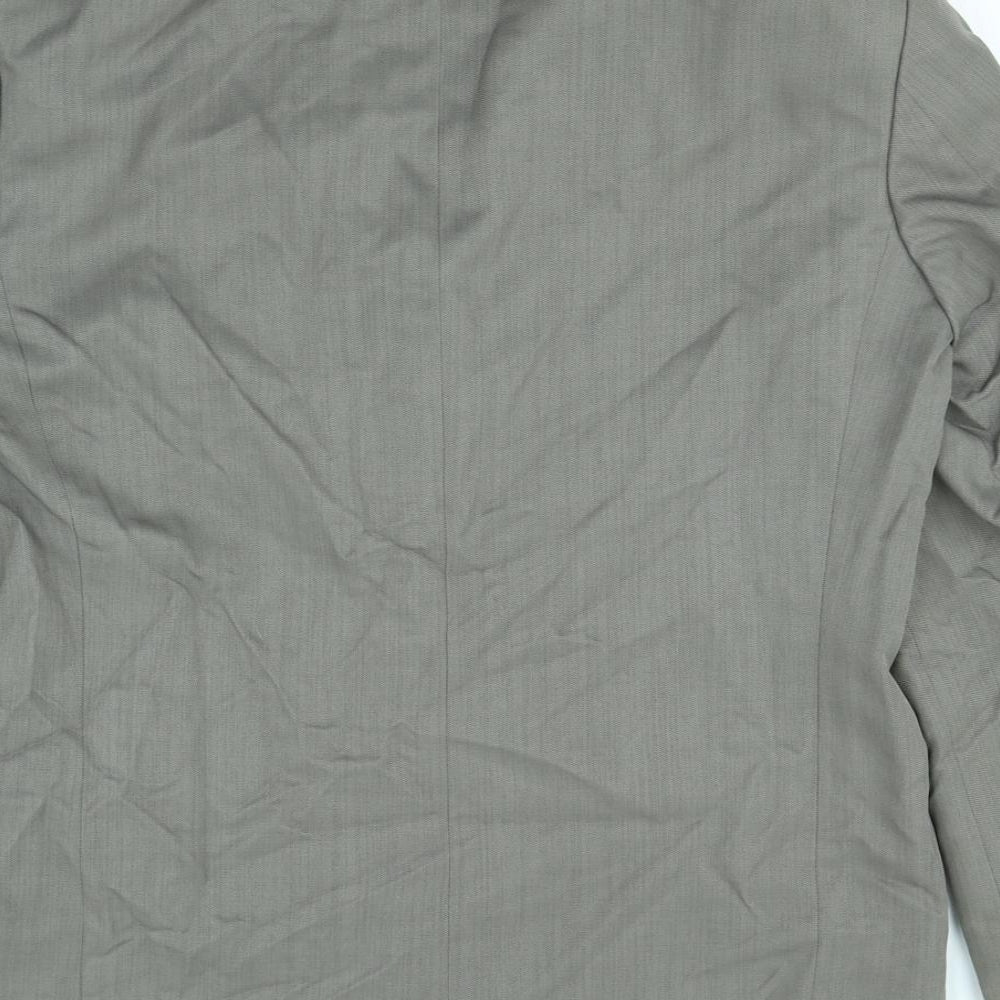 Preworn Mens Grey Rayon Jacket Blazer Size 40 - shoulder pads