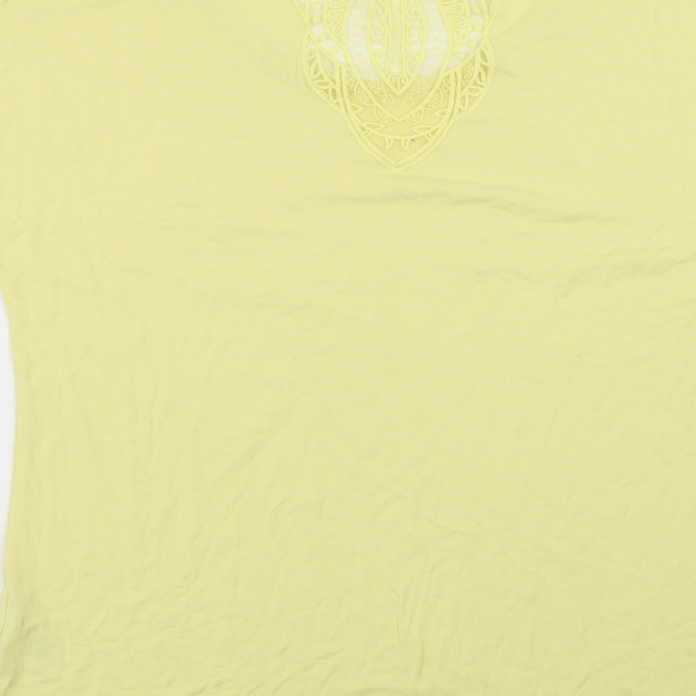 Preworn Womens Yellow Basic T-Shirt Size 10