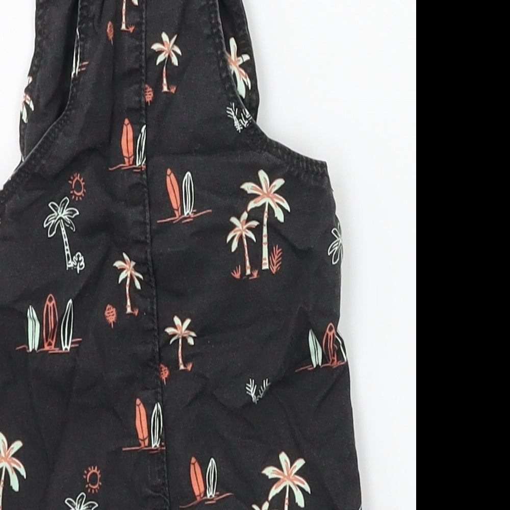 FRED & FLO Boys Black Dungaree One-Piece Size 0-3 Months