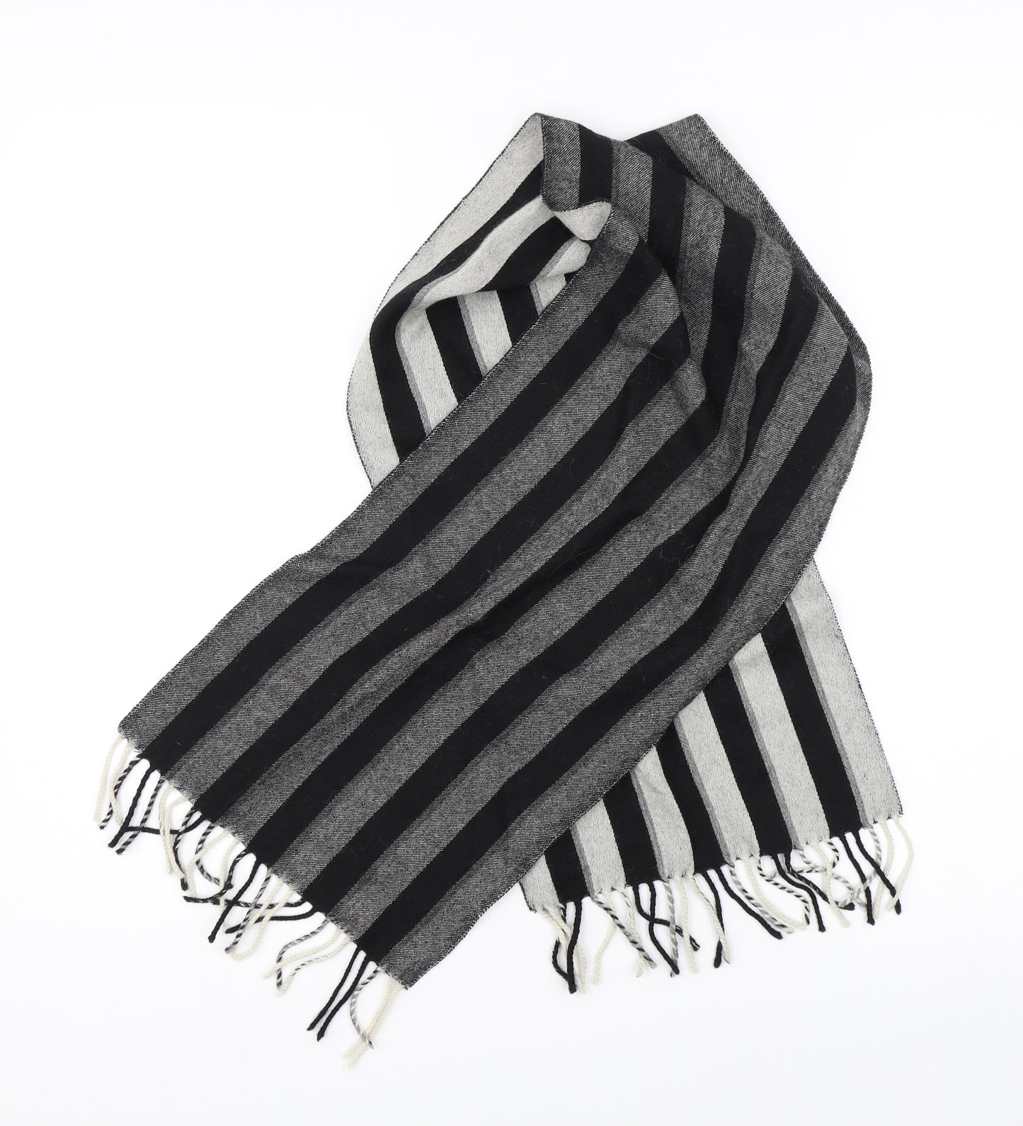 Preowrn Unisex Grey Striped Scarf