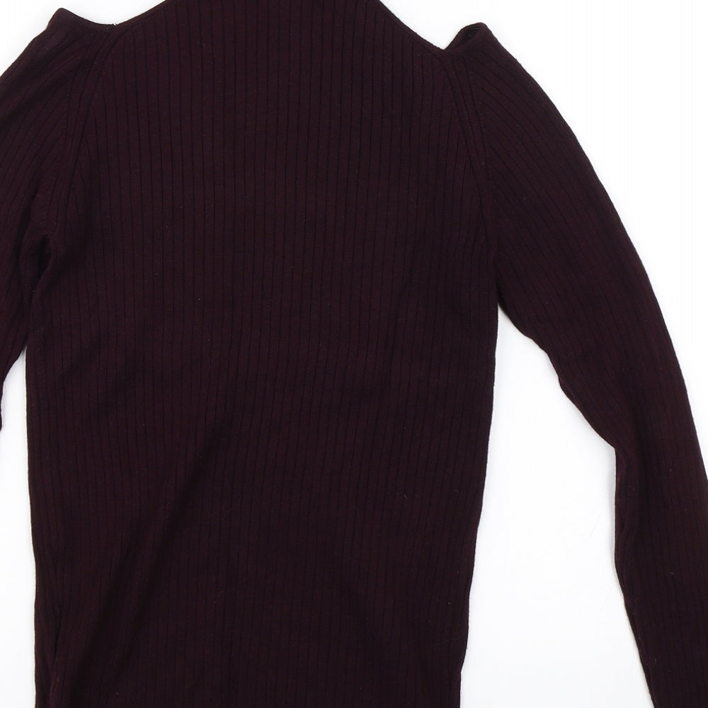 New Look Womens Purple Jersey Blouse Size 10