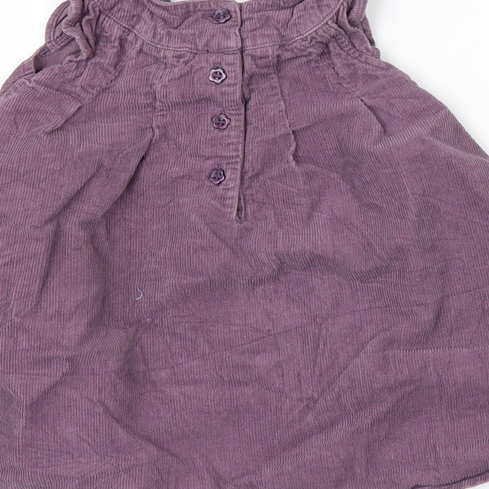 Mini Club Girls Purple Corduroy Pinafore/Dungaree Dress Size 6-9 Months
