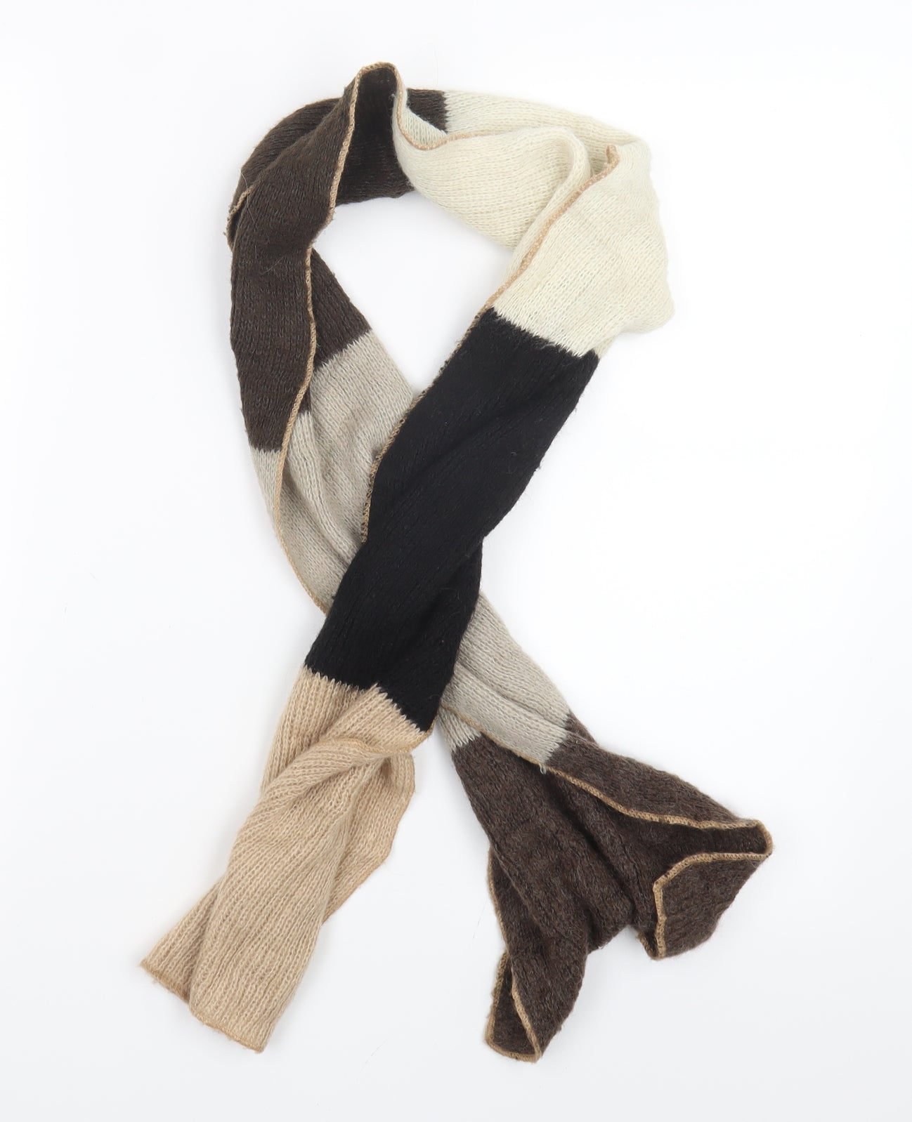 Preworn Womens Brown Knit Scarf