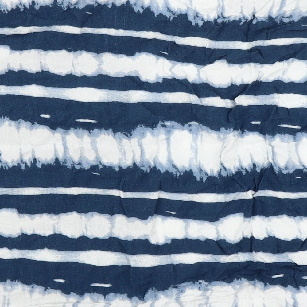 F&F Girls Blue Striped Wrap Jumper Size 6-7 Years