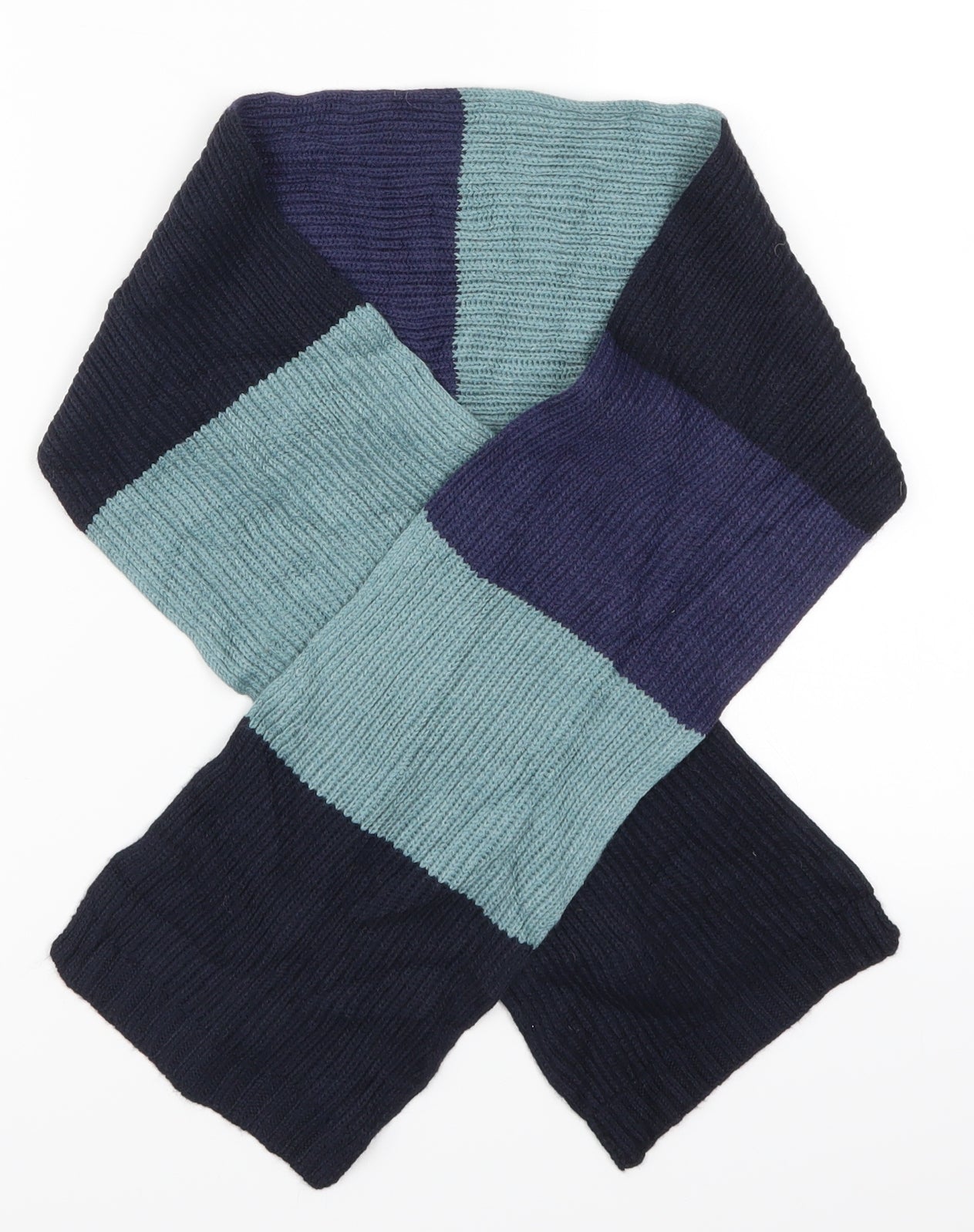 Prworn Mens Blue Striped Rectangle Scarf Scarf One Size