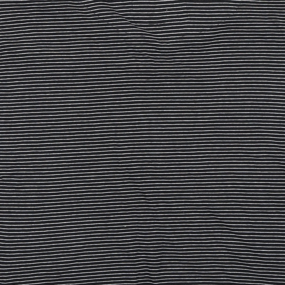 Urban spirits Womens Black Striped Basic T-Shirt Size L