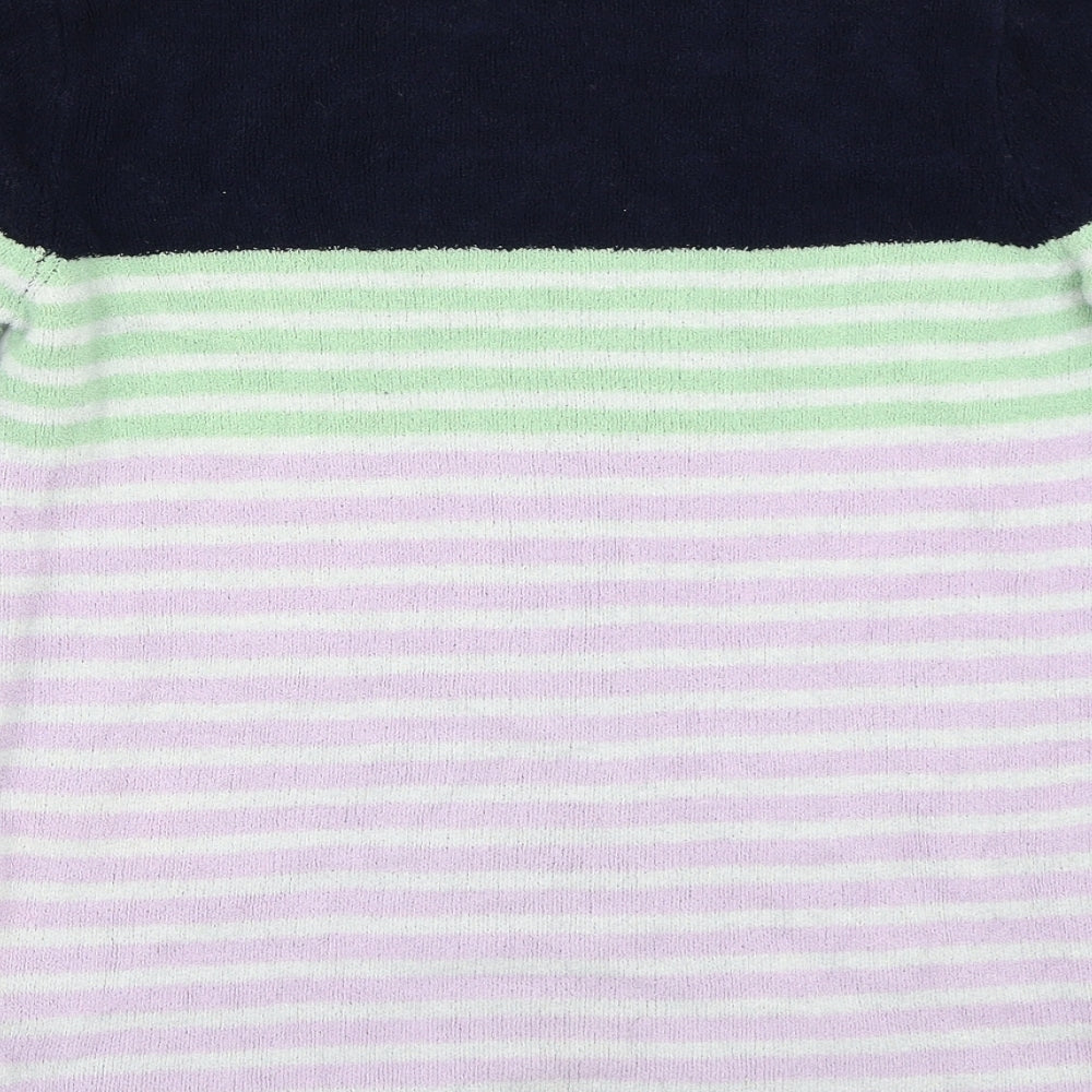 Maine Womens Purple Striped Pullover Jumper Size 10