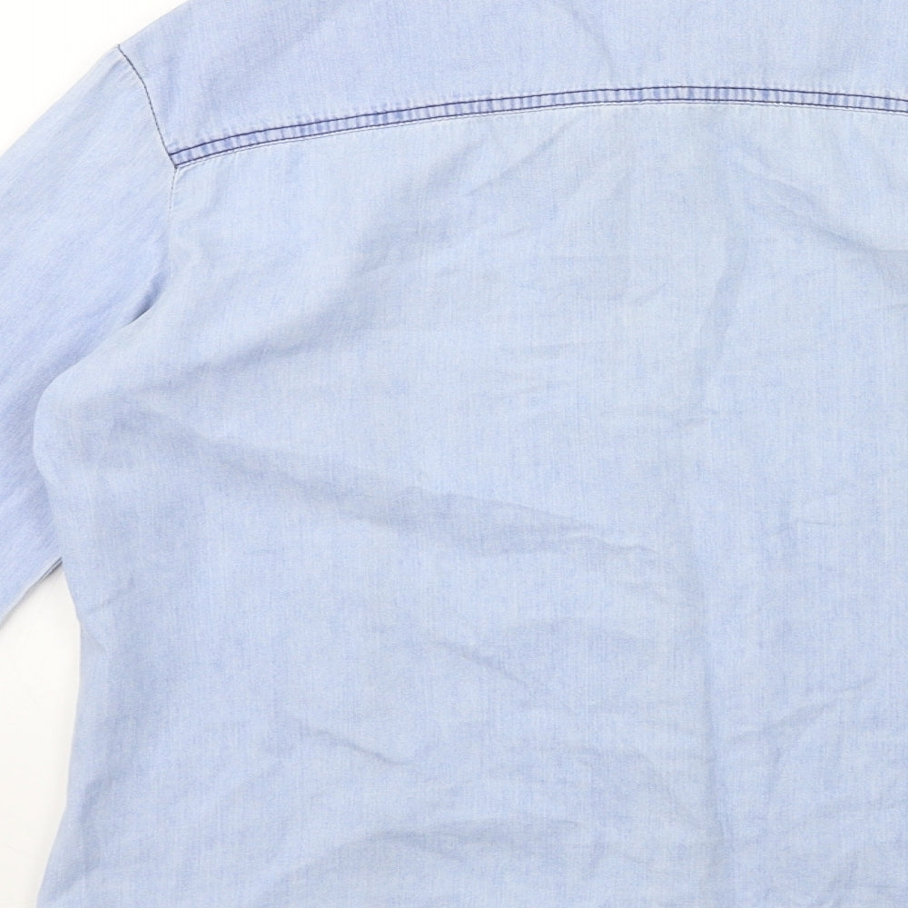 F&F Girls Blue Basic Button-Up Size 13 Years