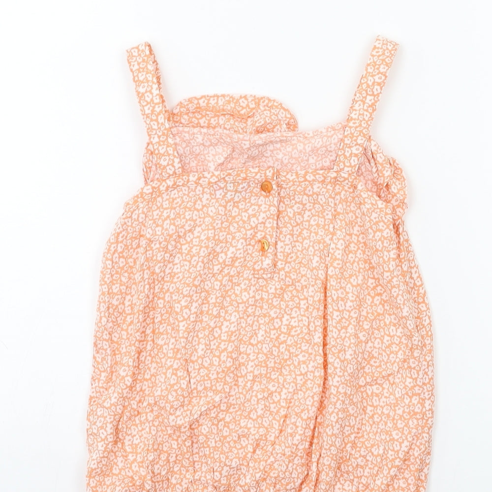 F&F Girls Orange Floral Basic Tank Size 5-6 Years