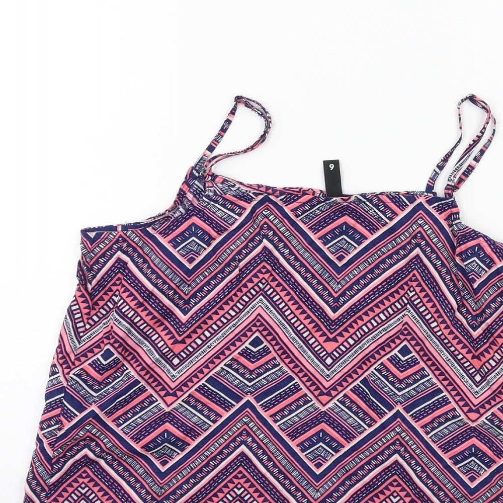 H&M Womens Blue Geometric Basic Blouse Size 6