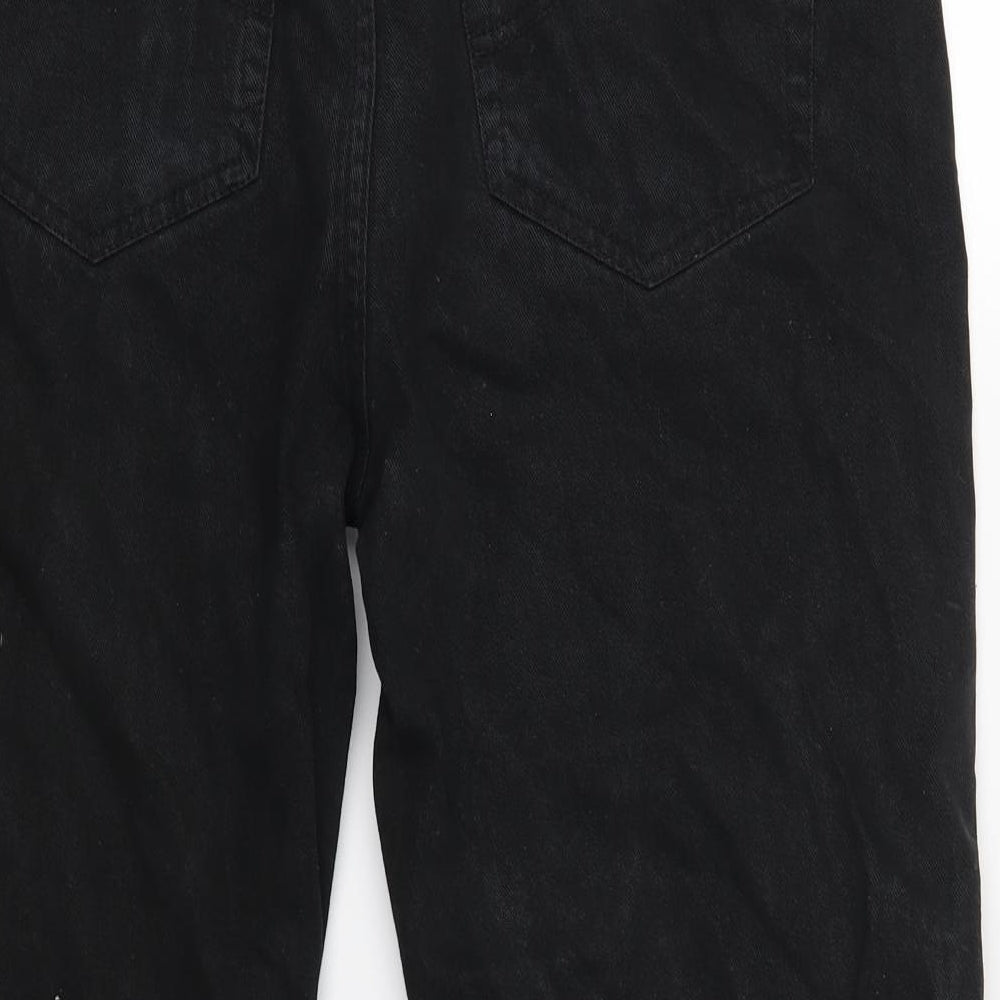 Preworn Womens Black Denim Cropped Trousers Size 36 in L22 in