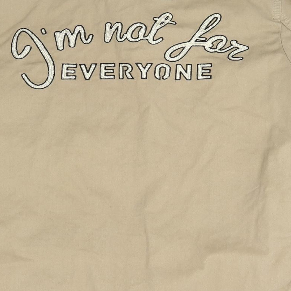 Bershka Womens Beige Denim Basic Button-Up Size XS - I'm Not for everyone