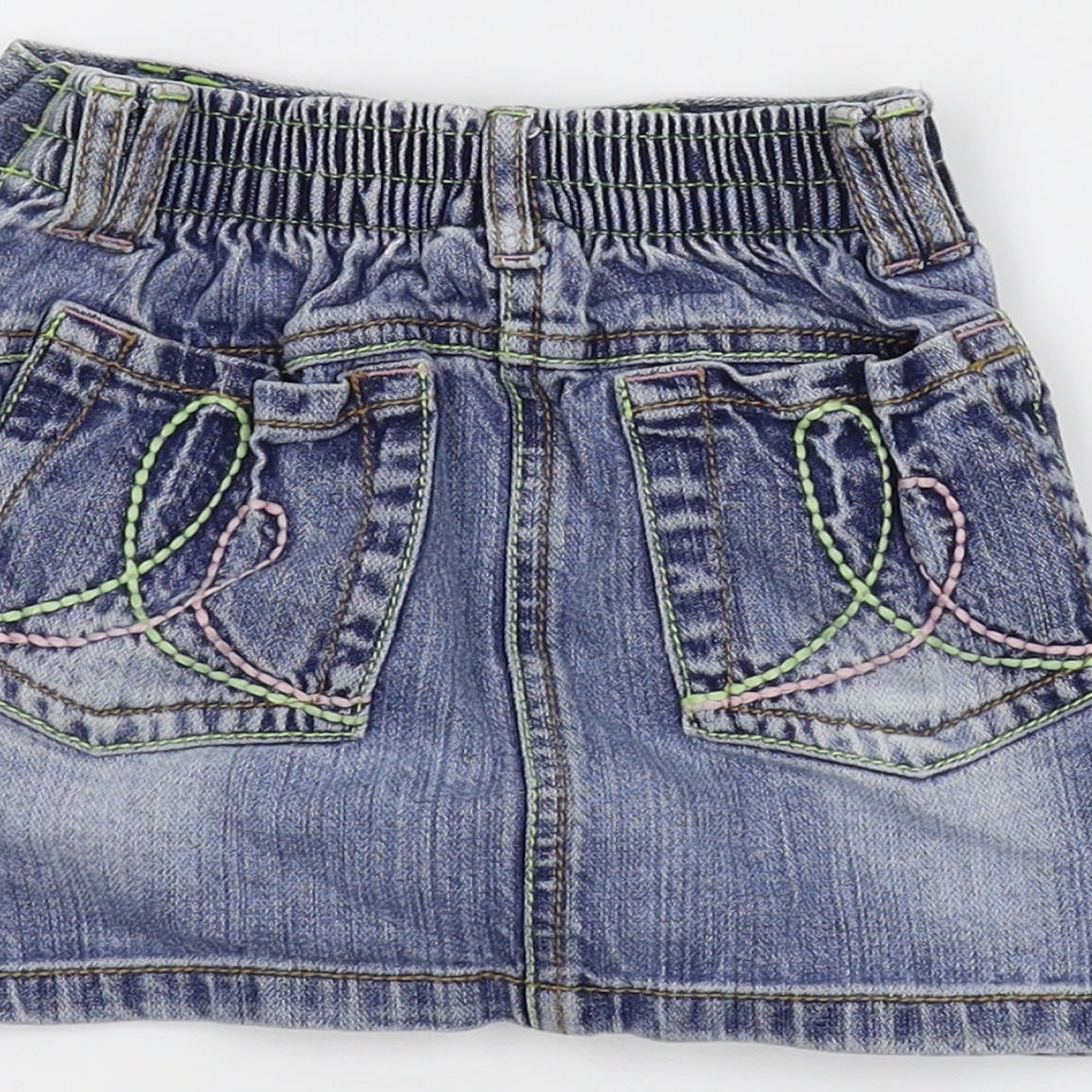 NEXT Girls Blue Damask Mini Skirt Size 18-24 Months