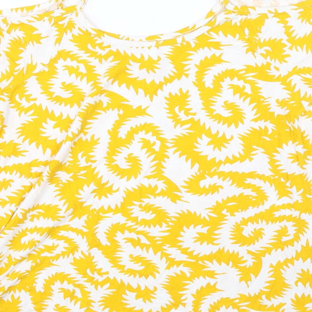 Rainbow Womens Yellow Basic Blouse Size M