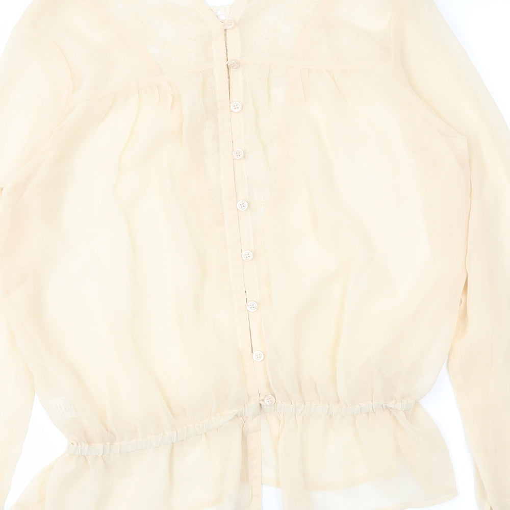 TFNC Womens Beige Basic Blouse Size S