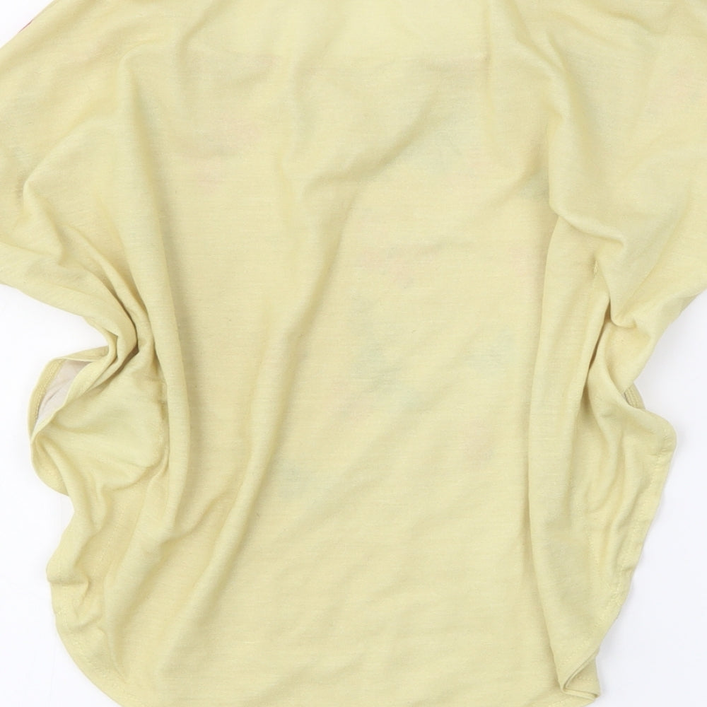 H&M Girls Yellow Floral Basic T-Shirt Size 7-8 Years - butterflies