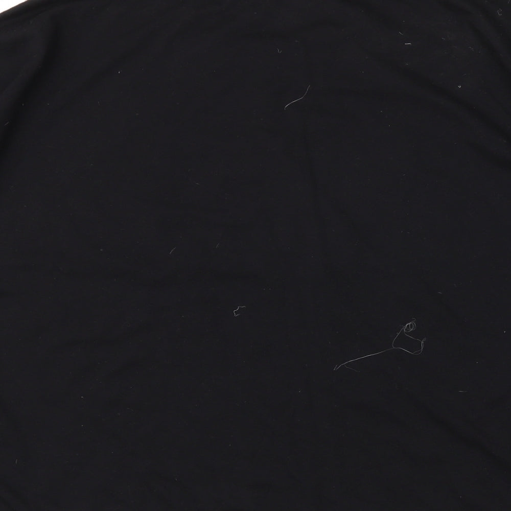 Preworn Womens Black Cropped T-Shirt Size 4XL