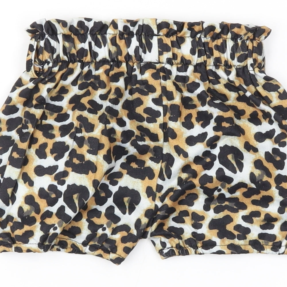 SheIn Girls Brown Animal Print Cropped Trousers Size 3-6 Months
