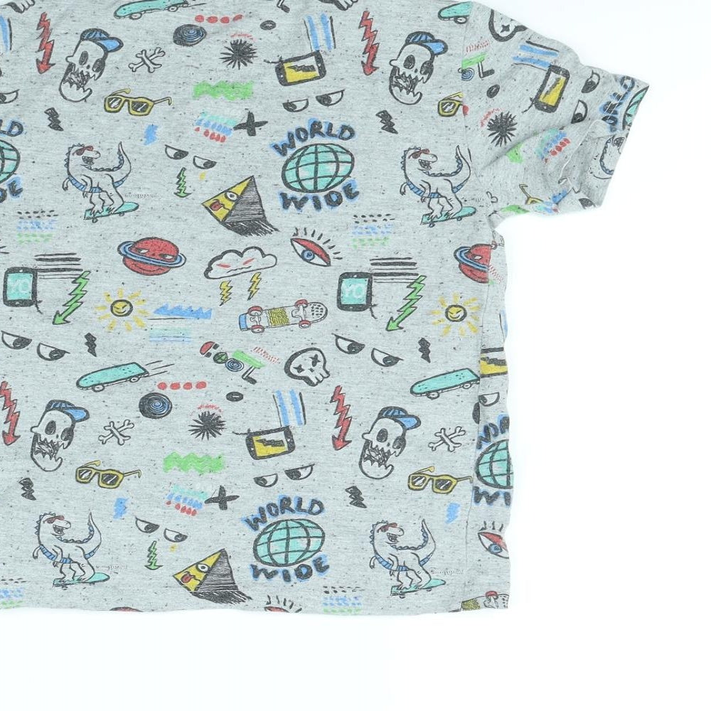 NEXT Boys Grey Spotted Basic T-Shirt Size 7 Years