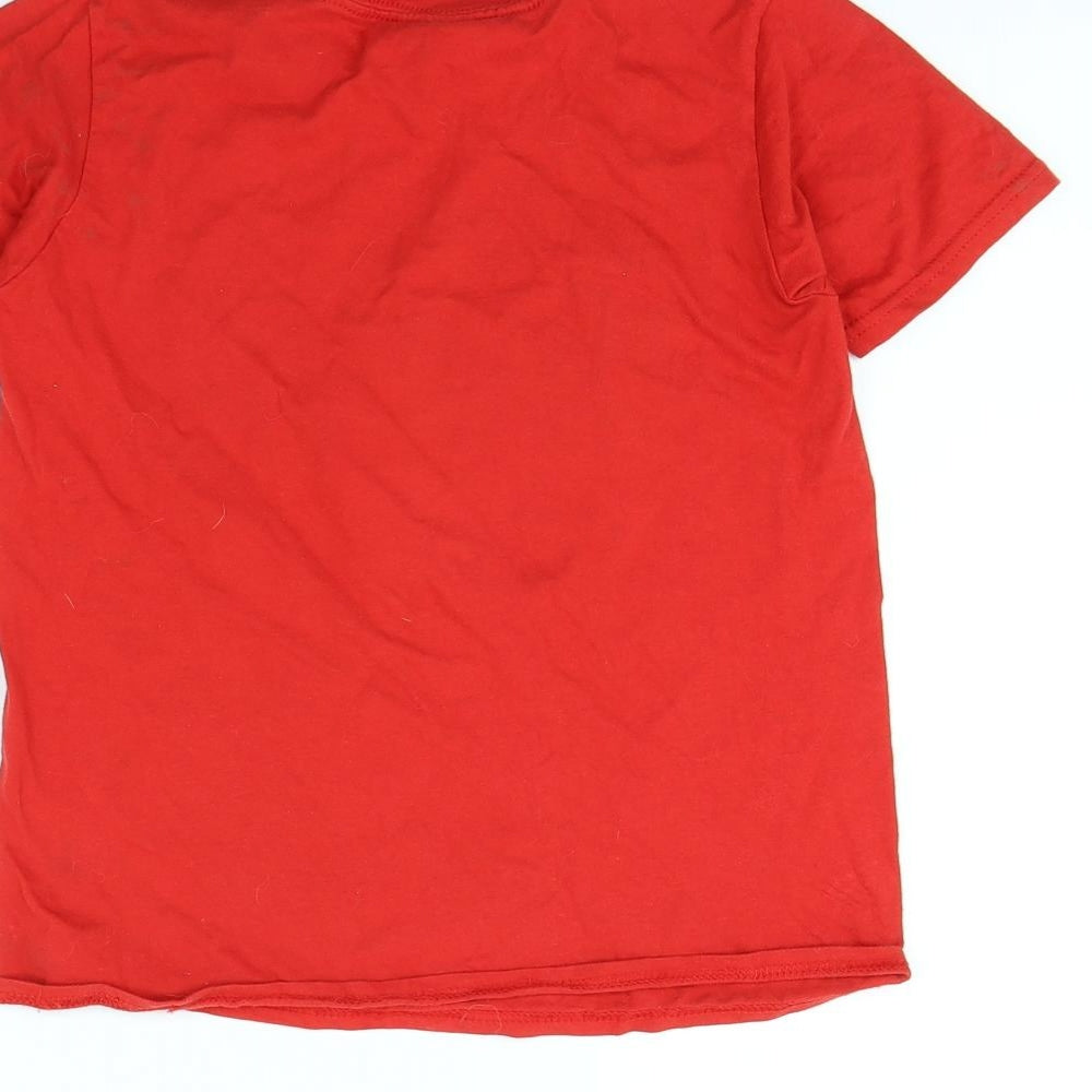 Gildan Boys Red Basic T-Shirt Size M - Fortnite