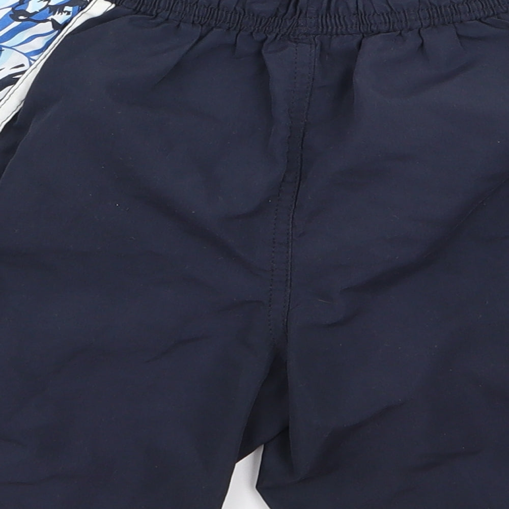 Preworn Boys Blue Floral Bermuda Shorts Size 7 Years