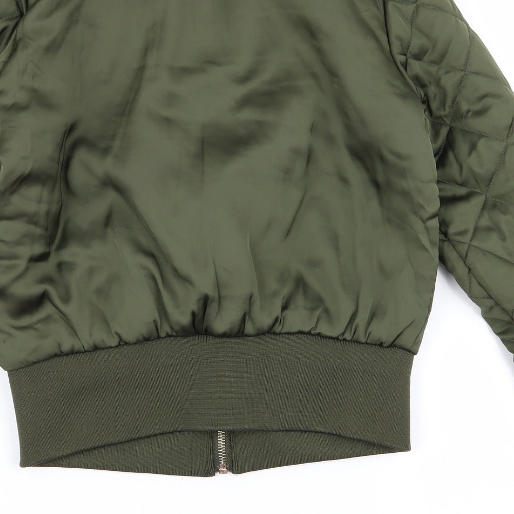 Divided Womens Green Bomber Jacket Jacket Size 4