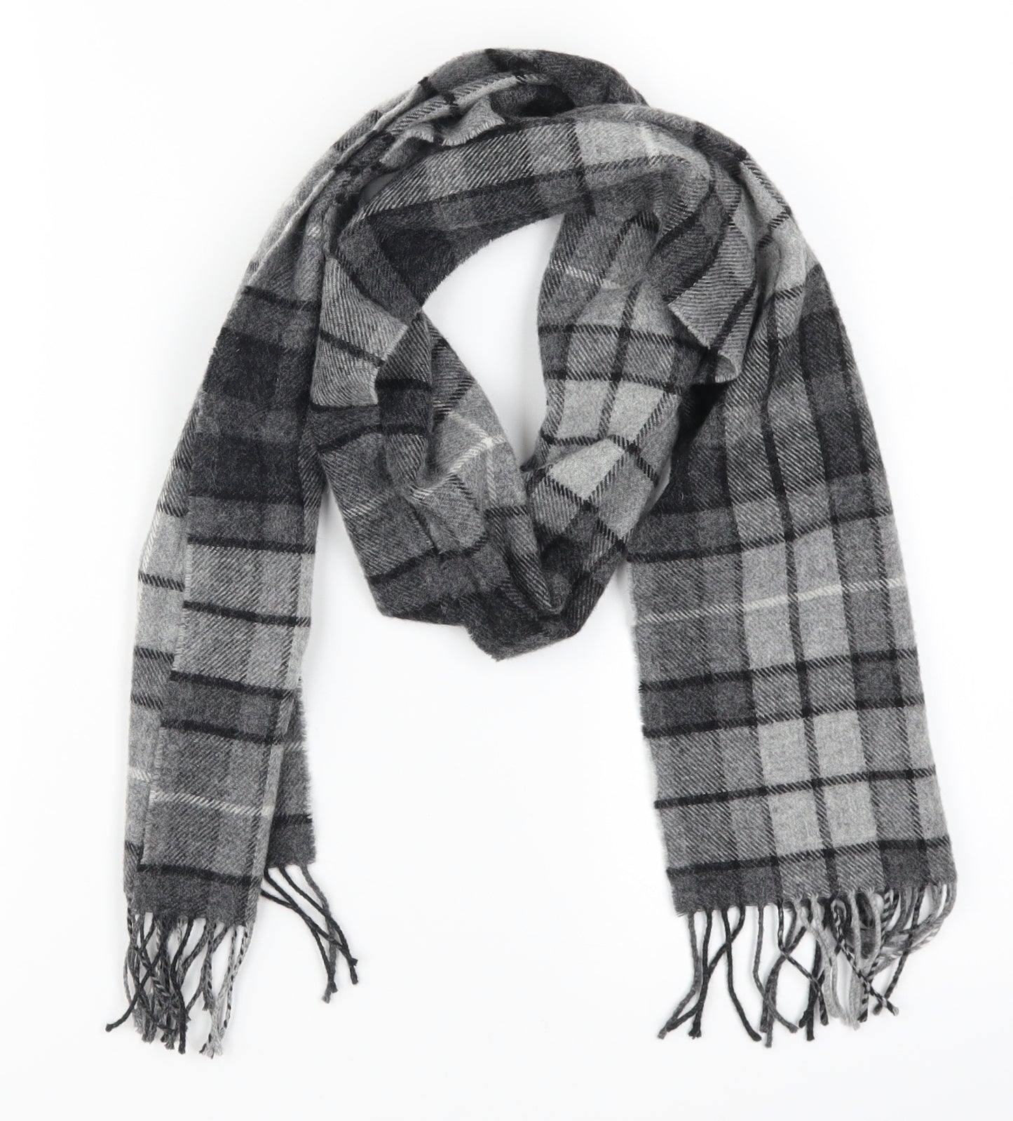 Preworn Womens Grey Check Scarf