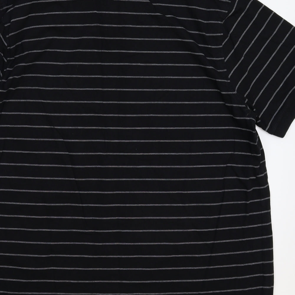 TU Mens Black Striped Polo Size XL