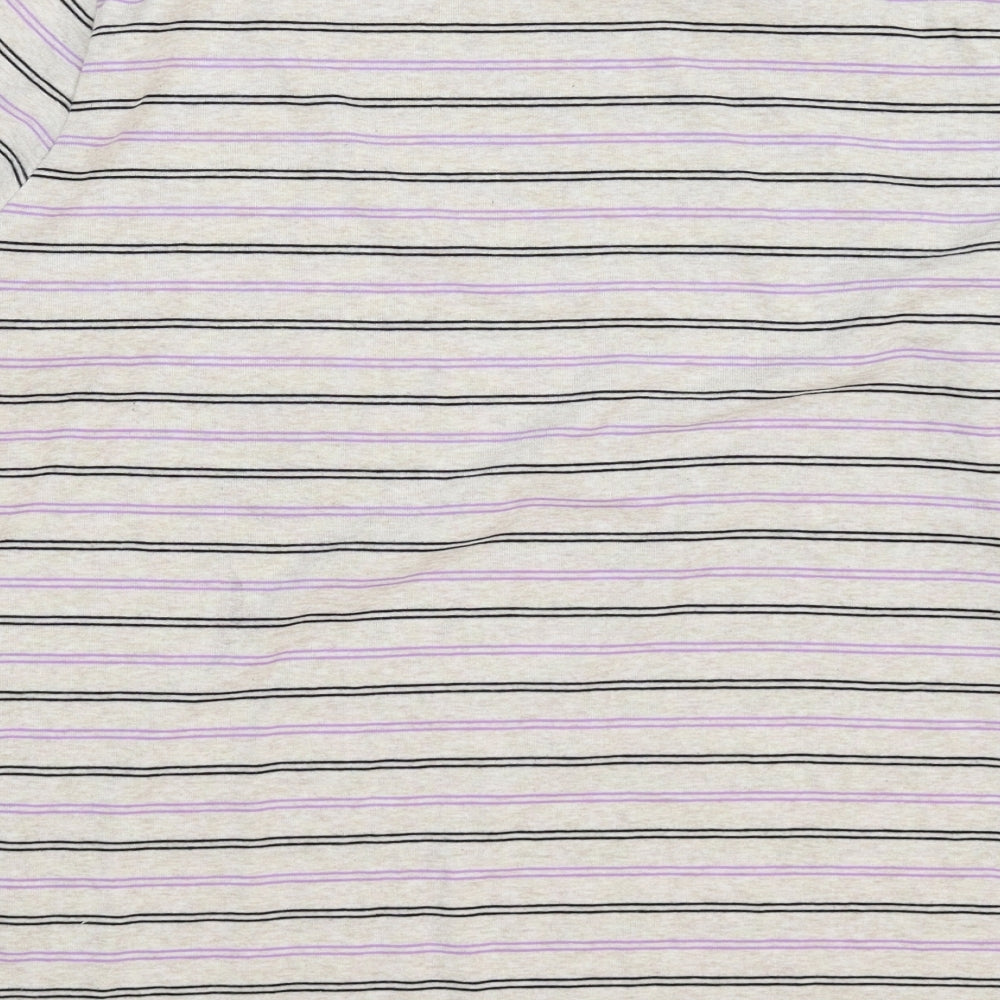 Preworn Womens Grey Striped Pullover Jumper Size 2XL