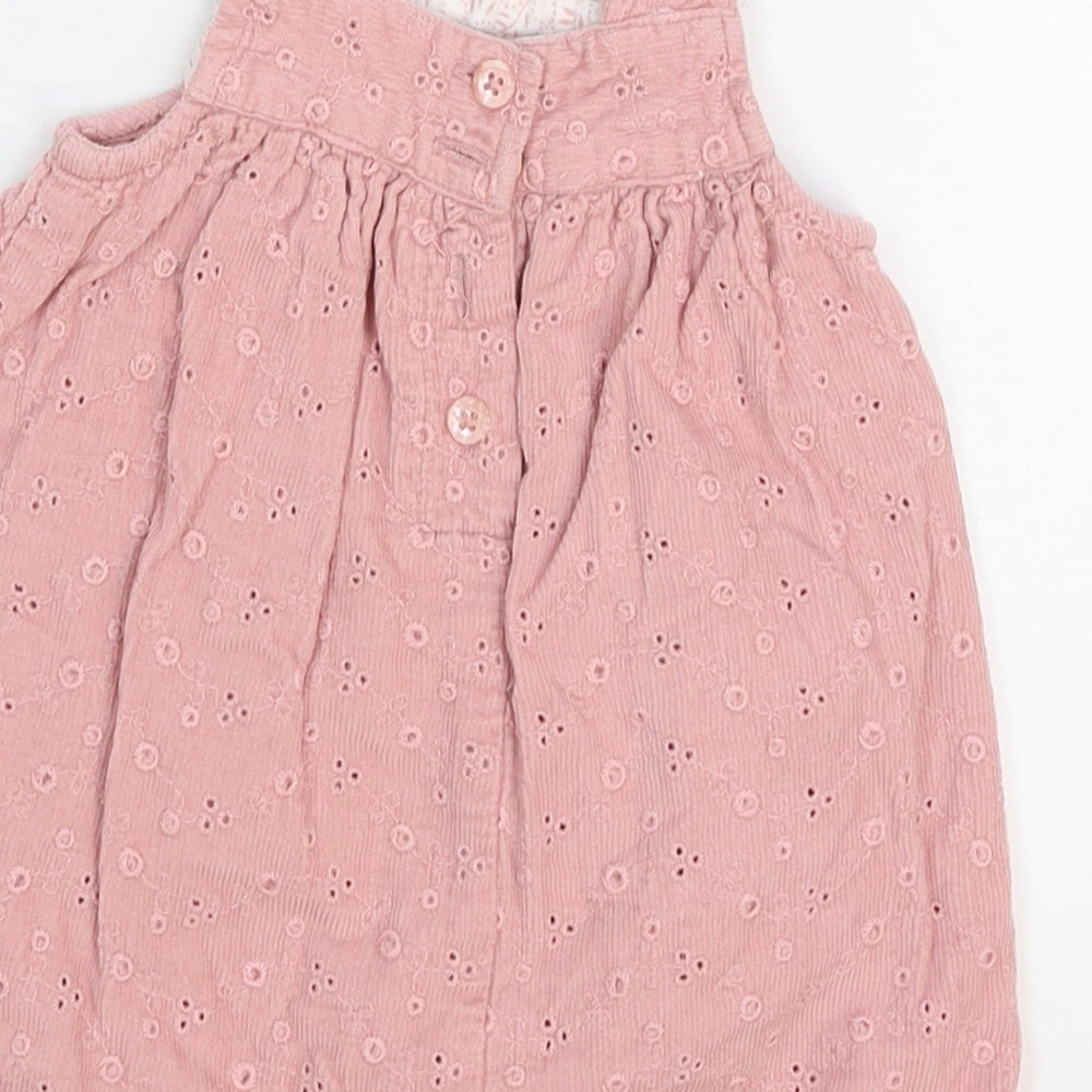 Monsoon Girls Pink Pinafore/Dungaree Dress Size 0-3 Months