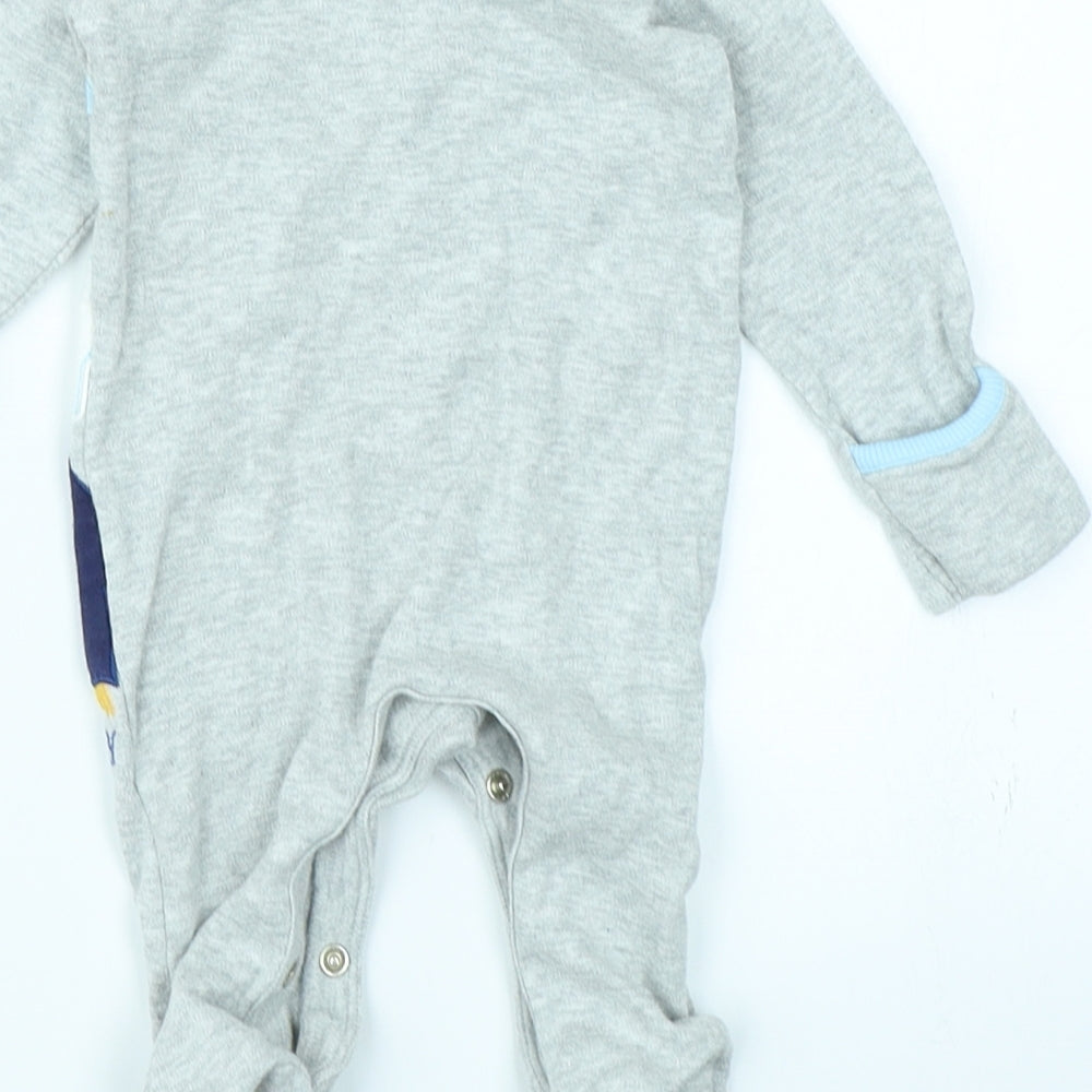 Baby M&Co Boys Grey Babygrow One-Piece Size 0-3 Months - Penguin