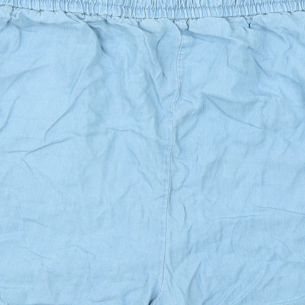 Peacocks Womens Blue Denim Mom Shorts Size 18
