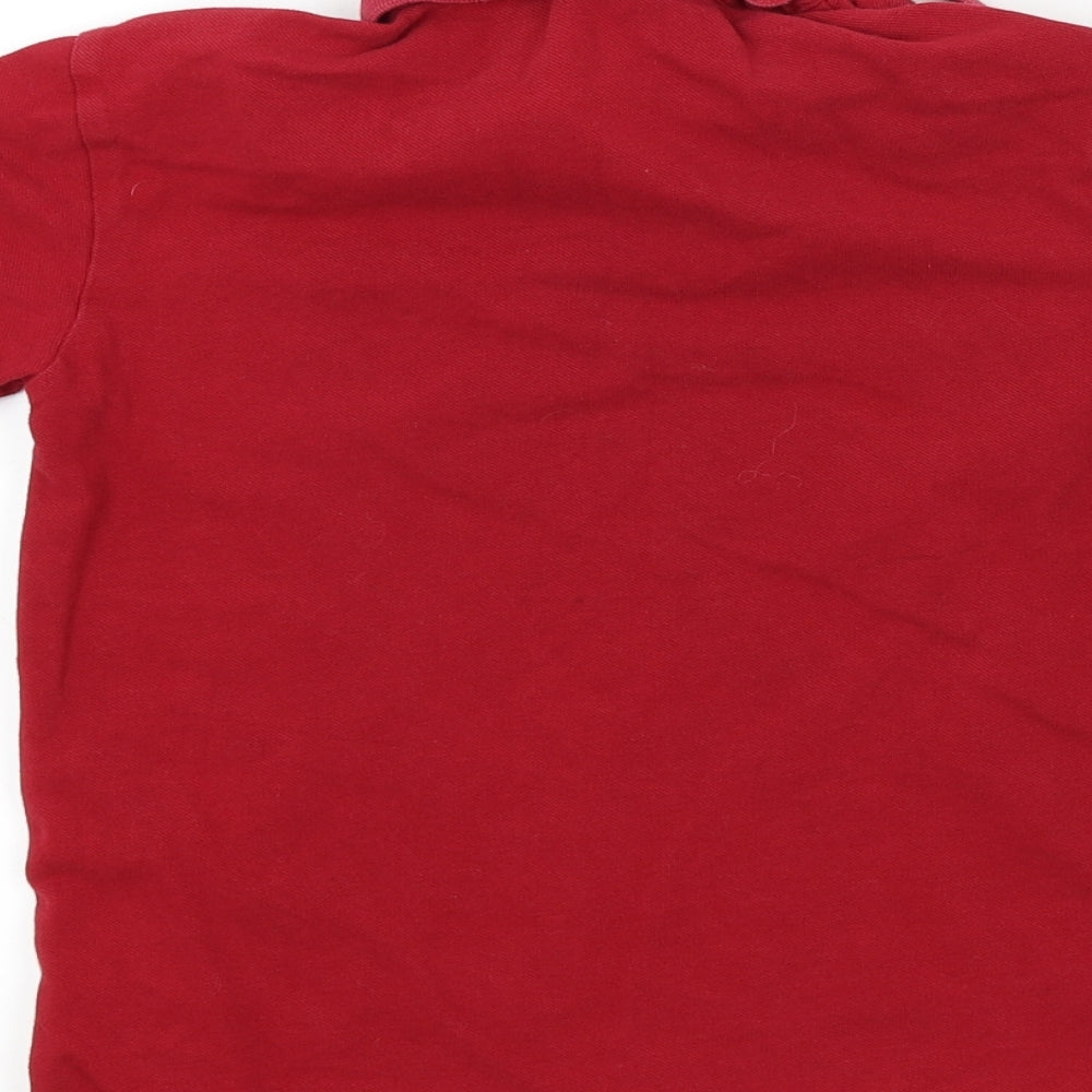 George Boys Red Colourblock Basic Polo Size 8-9 Years