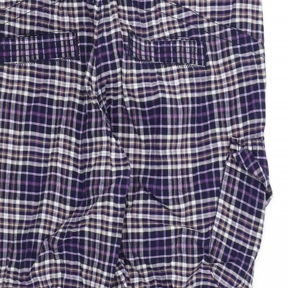 NEXT Womens Blue Check Trousers Size 14 L20 in