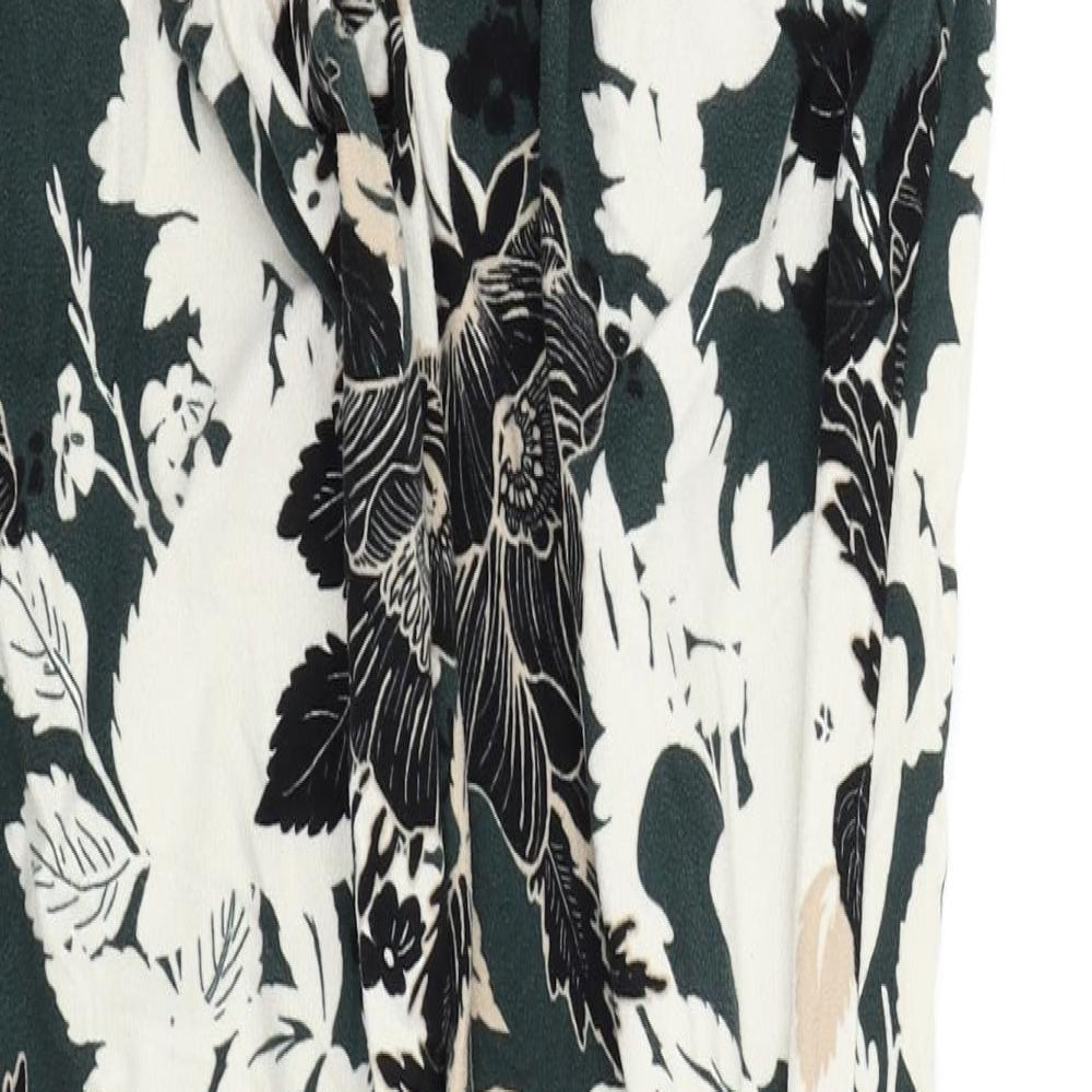 NEXT Womens Green Floral Trousers Size S L27 in