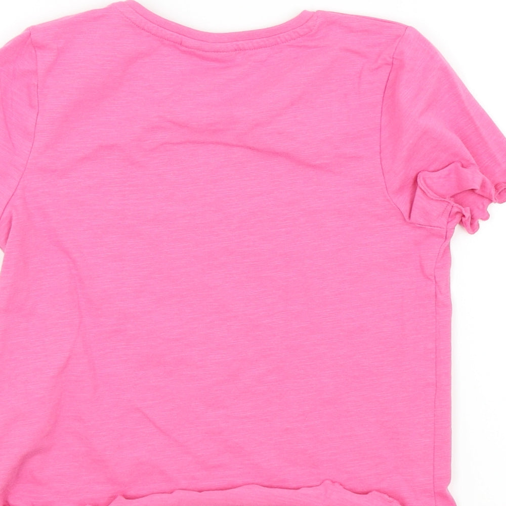 I love girls wear Girls Pink Basic T-Shirt Size 9 Years - Frill Detail