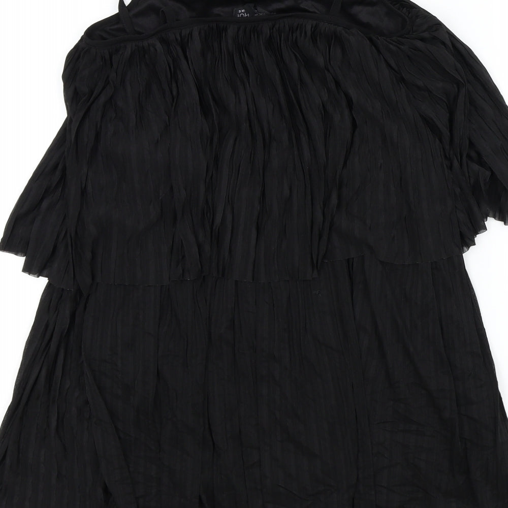 TOP SHOP Womens Black Colourblock Basic Blouse Size 12