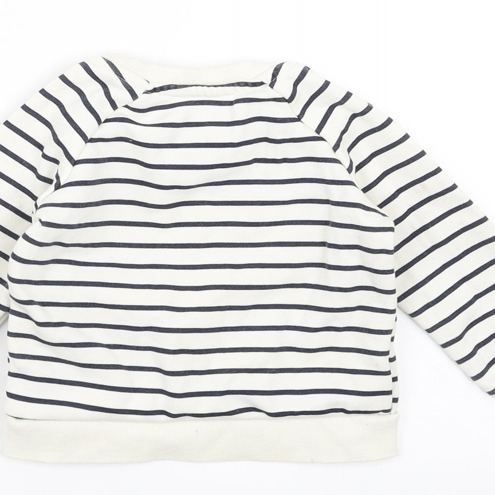 Primark Baby Ivory Striped Pullover Jumper Size 9-12 Months - happy
