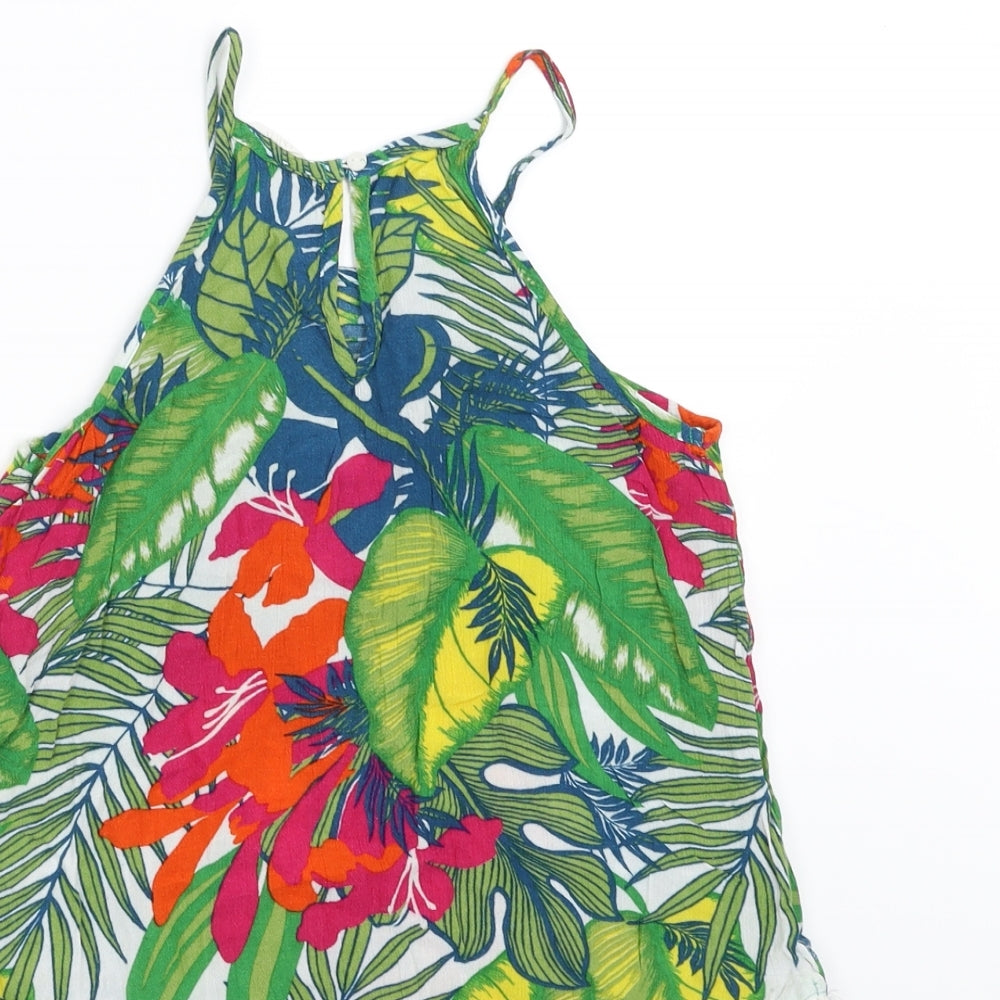 Candy Couture Girls Green Floral Camisole Blouse Size 9 Years