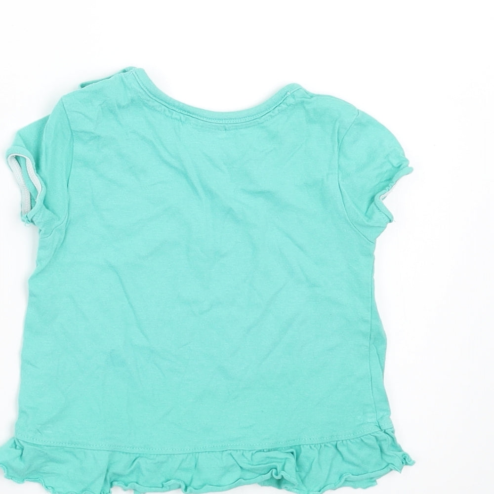 F&F Girls Green Basic T-Shirt Size 6-9 Months