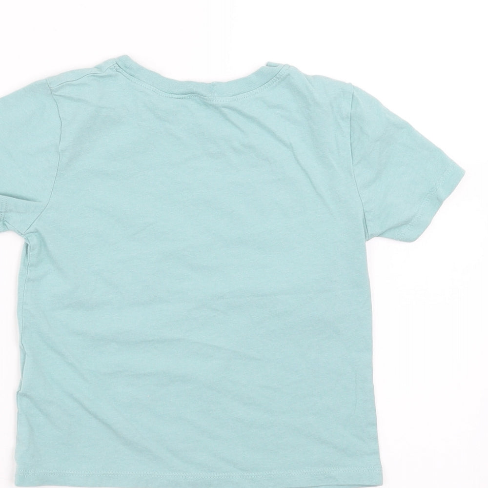 H&M Boys Green Basic T-Shirt Size 3-4 Years - dinosaur