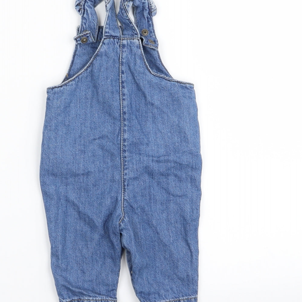 M&S Girls Blue Dungaree One-Piece Size 0-3 Months