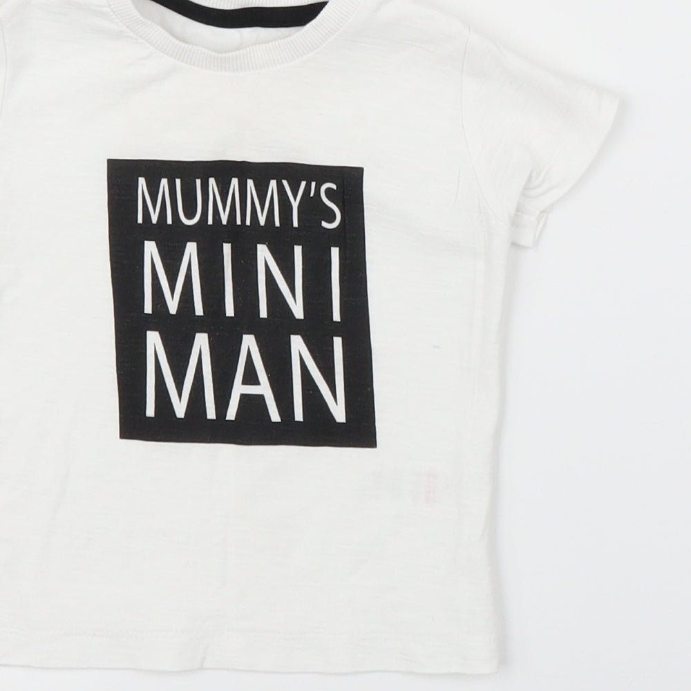 Matalan Boys White Basic T-Shirt Size 9-12 Months