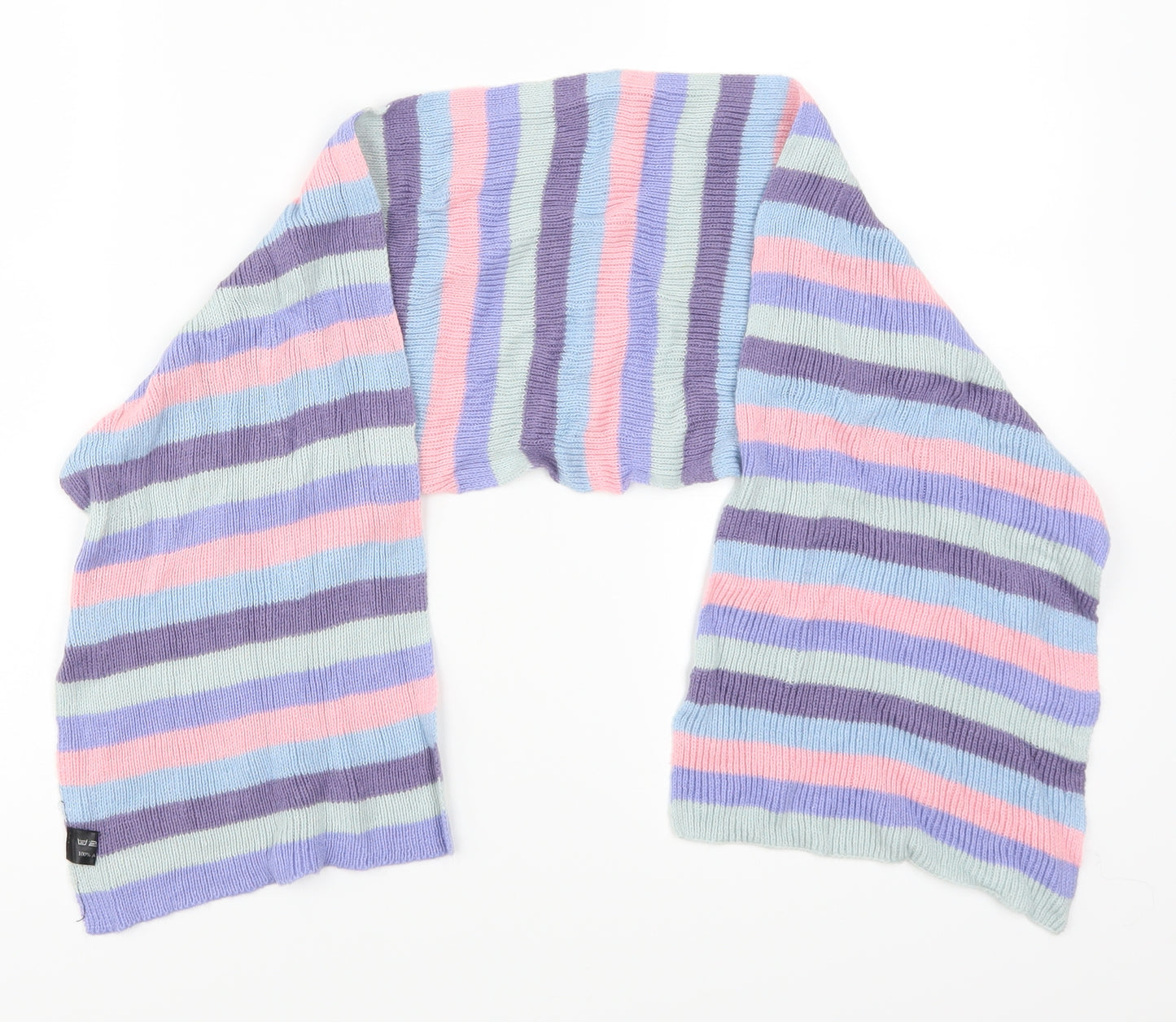 Preworn Girls Pink Striped Rectangle Scarf Scarves & Wraps One Size - Purple