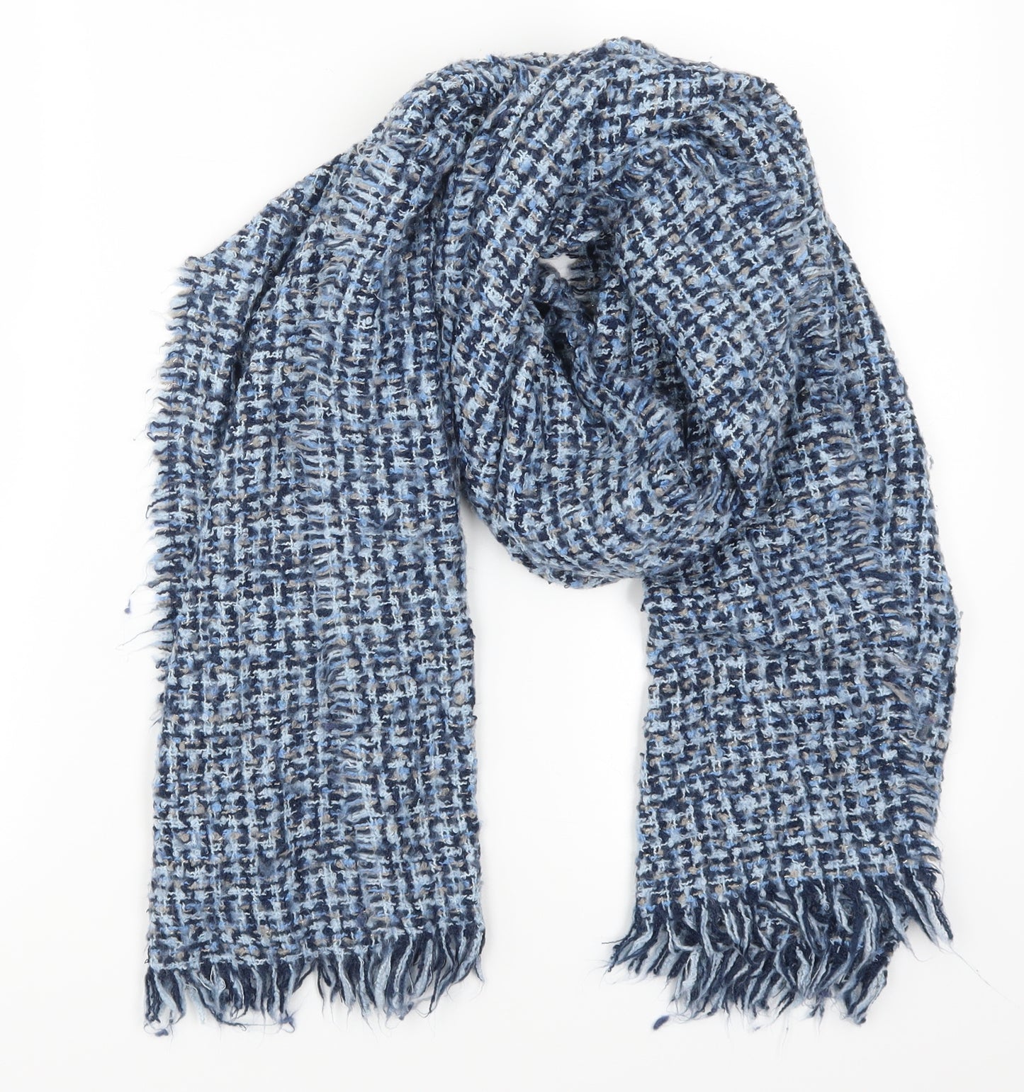 Preworn Womens Blue Check Scarf